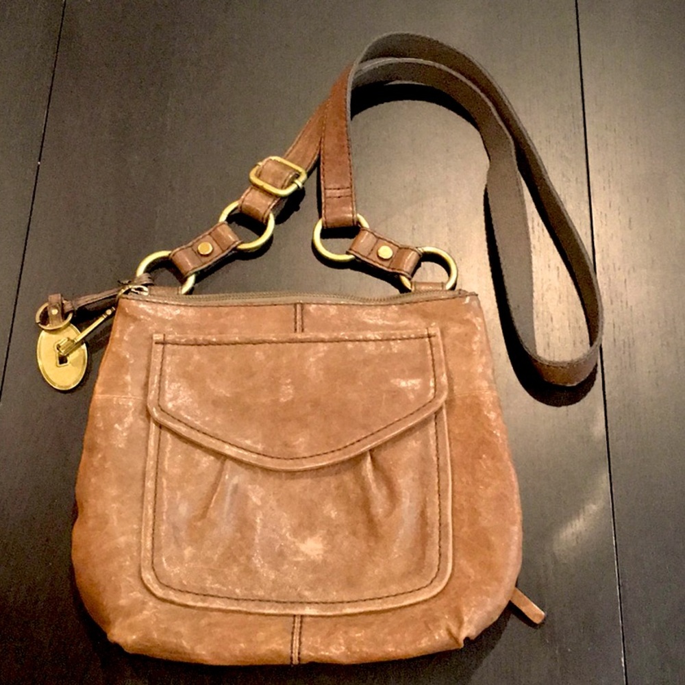 Fossil Crossbody Purse in Brown Leather